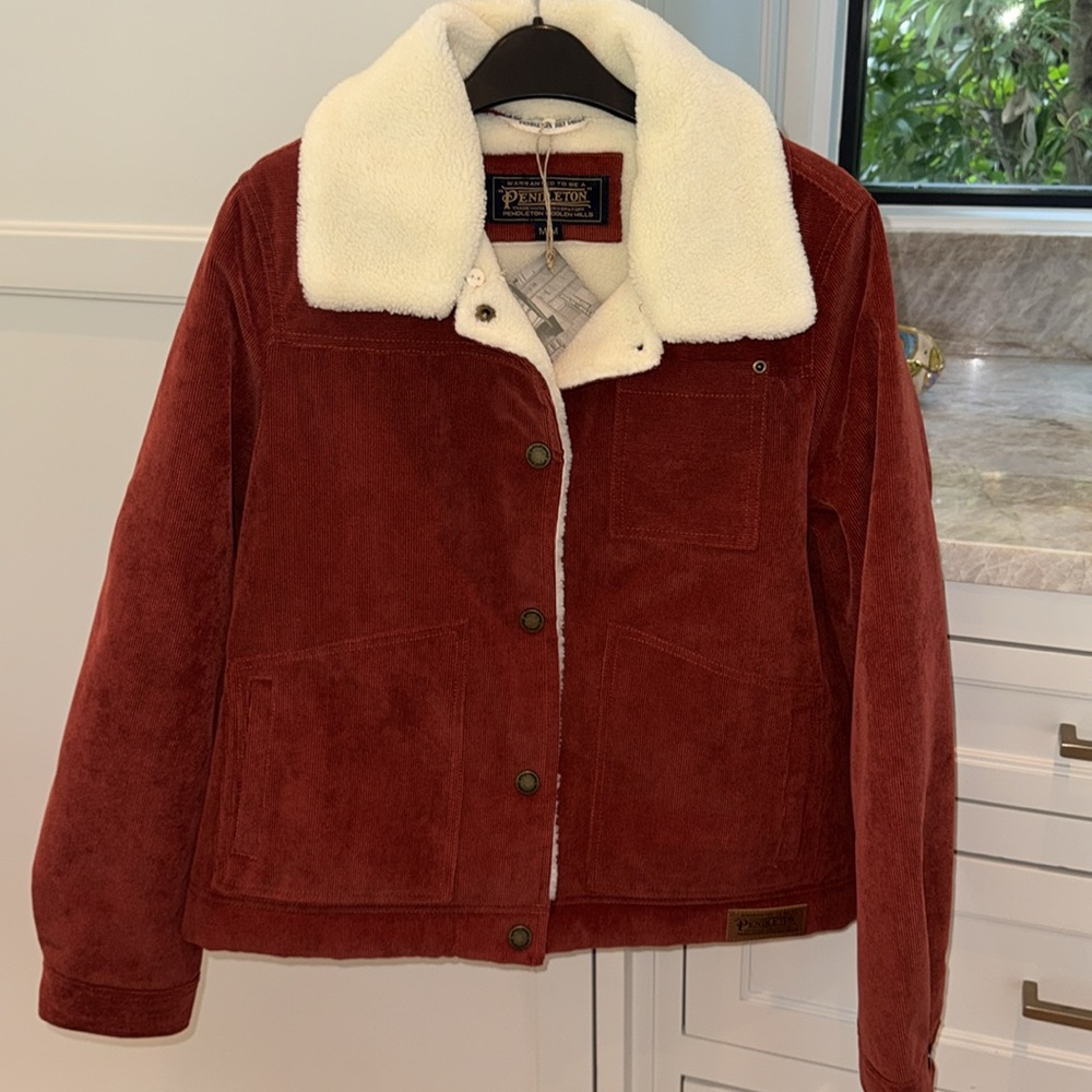 Pendleton Wind River Corduroy Trucker Jacket with Removable Fleece Collar Medium - Picture 7 of 13